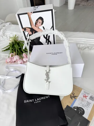 Yves Saint Laurent Hobo Le 5 A 7 White/Silver