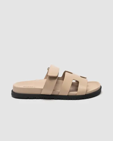Hermes Chypre Sandals Beige Calfskin