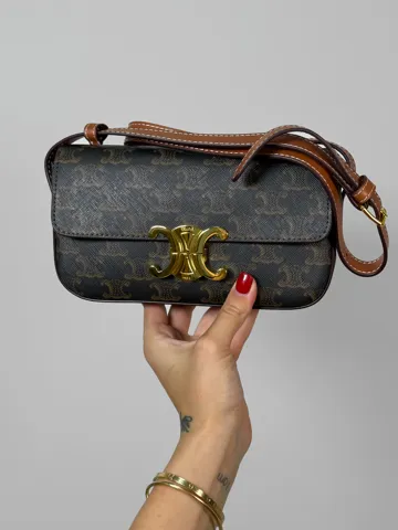 Celine Triomphe Canvas Bag Leather