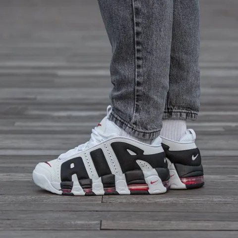 Nike Air More Uptempo Low White Black Red