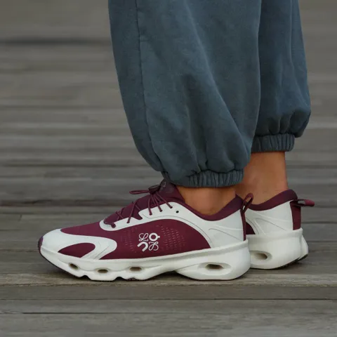 On Cloudsolo x Loewe White Bordo