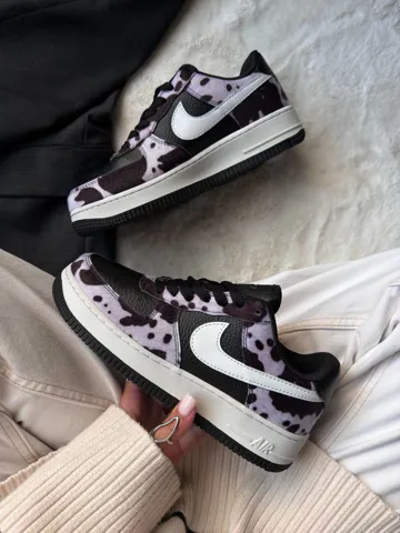 Air Force 1 Cow Print Field Black