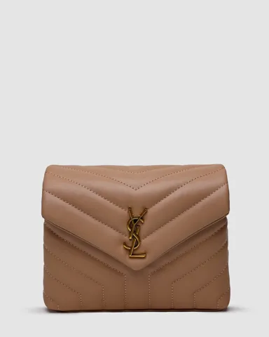 Saint Laurent Toy LouLou In Quilted Leather Beige/Gold