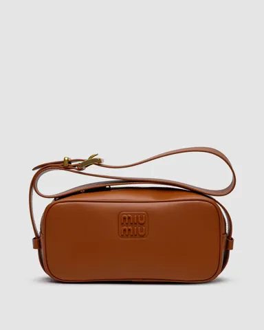 MiuMiu Nappa Leather Shoulder Bag Brown