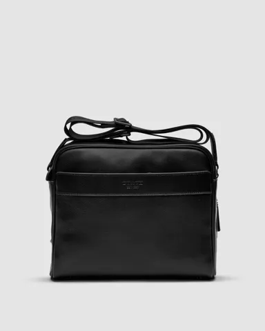 Coach Charles Camera Crossbody Messenger Bag Smooth Skin Black