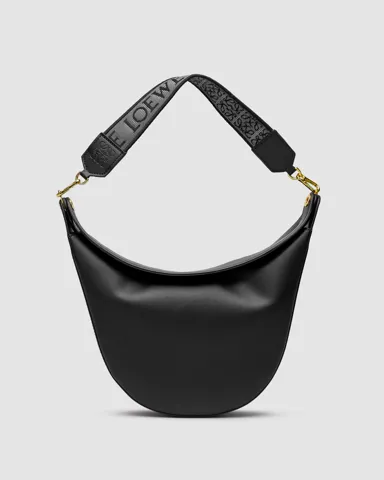Loewe Luna Leather Shoulder Bag in Black