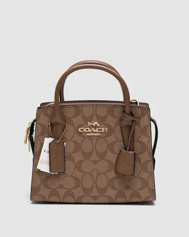 Coach Andrea Carryall In Signature Canvas Beige