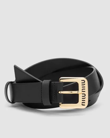Miu Miu Nappa Leather Belt Black
