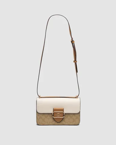 Coach Morgan Shoulder Bag Beige/White