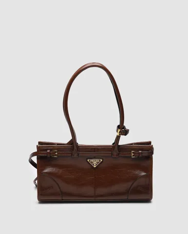 Prada Medium Leather Handbag Chocolate