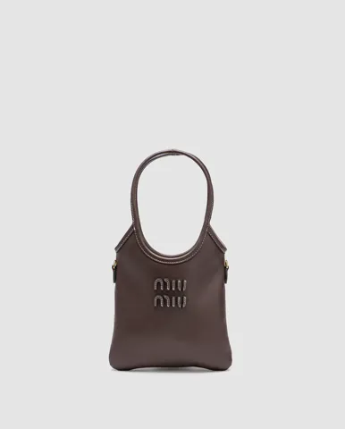 Miu Miu Ivy Leather Mini Bag Dark Brown