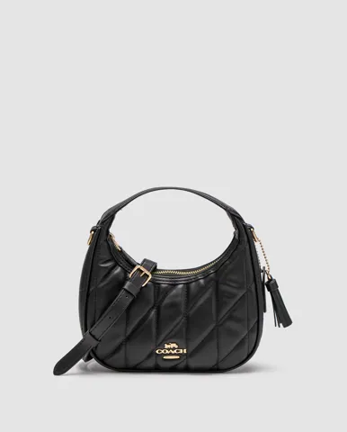 Coach Carmen Mini Crossbody Bag With Quilting Black/Gold