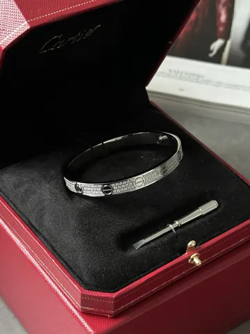 Cartier Love 3 Diamond 18k White Gold Bracelet
