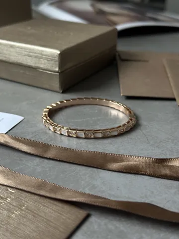 Bvlgari Serpenti Viper Bracelet 18K Rose Gold with Mother-of-Pearl/Diamonds