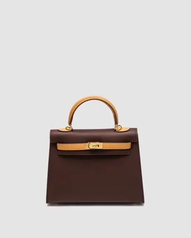 Hermes Epsom Kelly II Sellier 25 Bicolor Ginger\Chocolate