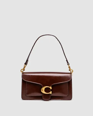 Coach Tabby Shoulder Bag 26 in Polished Pebble Leather Maple/Gold