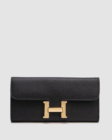 Hermes Constance Long To Go Wallet Black/Gold