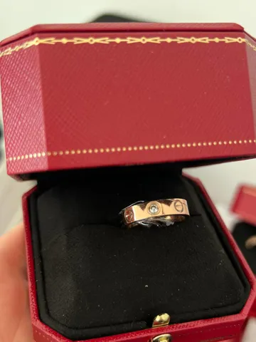 Cartier Love Diamond Ring 18K Pink Gold Classic