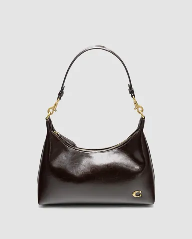 Coach Juliet Shoulder Bag in Glazed Leather Brown/Gold