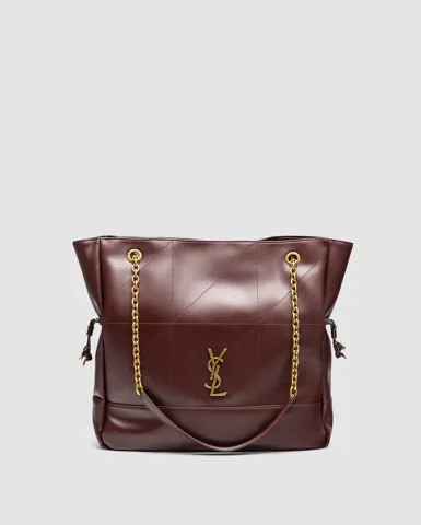 Saint Laurent Jamie Shopping Leather Tote Bag Rouge Merlot
