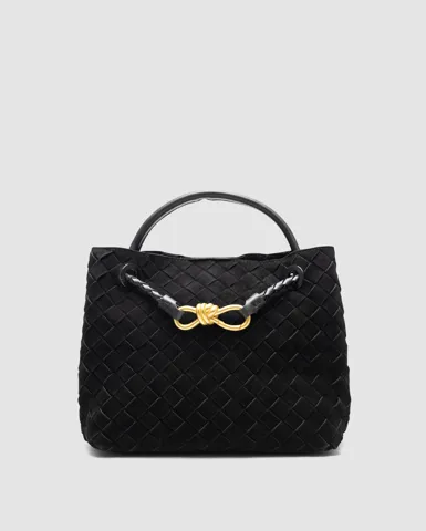 Bottega Veneta Small Andiamo Suede Black