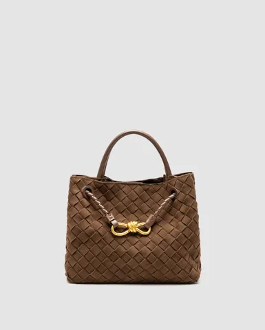 Bottega Veneta Small Andiamo Suede Amber