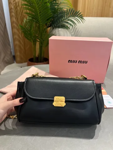 Miu Miu Nappa Shoulder Bag Black