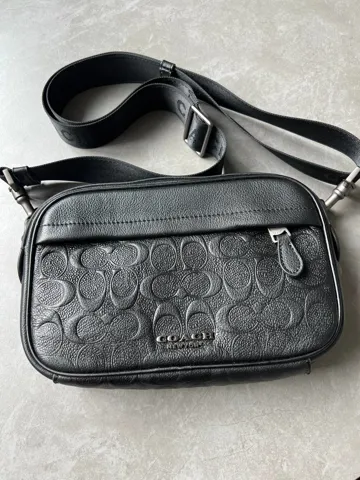 Coach Academy Crossbody Signature Leather Black