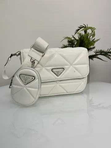 Prada Re-Nylon Padded Shoulder White
