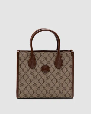 Gucci Ophidia Leather-Trimmed Monogrammed Coated-Canvas Tote Bag