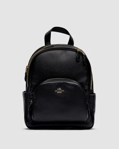 Coach Mini Court Black Pebbled Leather Shoulder Backpack Bag