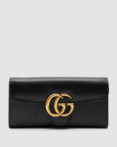 Gucci GG Marmont Button Wallet Black/Gold