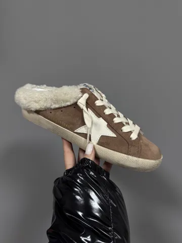 GOLDEN GOOSE | SUPERSTAR BROWN SUEDE FUR premium
