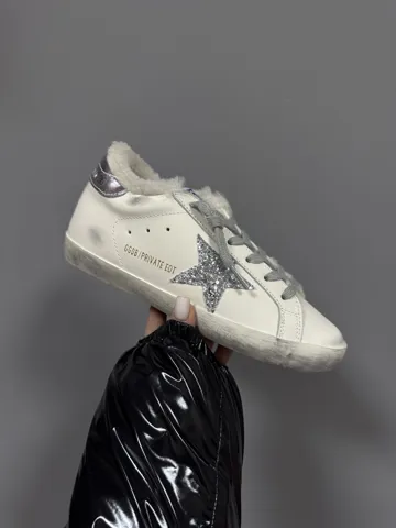 GOLDEN GOOSE | SUPERSTAR WHITE / SILVER STAR FUR premium