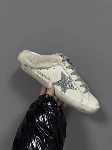 GOLDEN GOOSE | SUPERSTAR WHITE / SILVER SPARKLE FUR premium