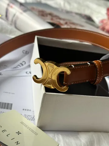 Celine Triomphe Belt Brown/Gold