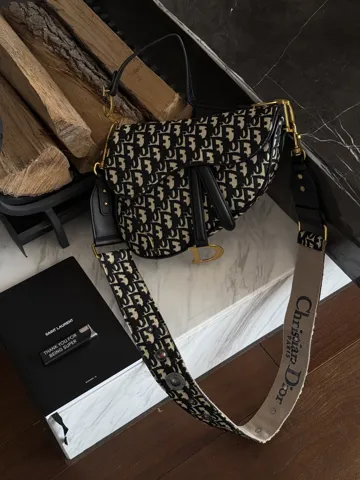 Dior Saddle Bag with Strap Blue Dior Oblique Jacquard [коробка кришка-дно]