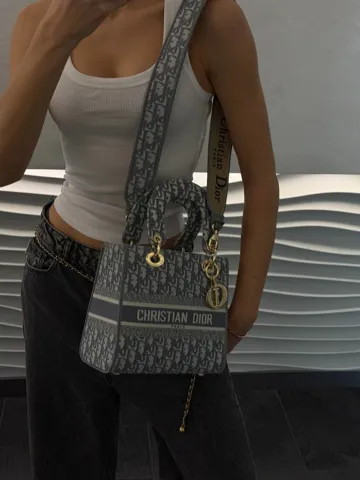 Christian Dior Medium Lady D-Lite Bag Light Grey [оригінальна коробка]