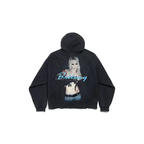 BRITNEY SPEARS ZIP OVERSIZED HOODIE (чорний колір)